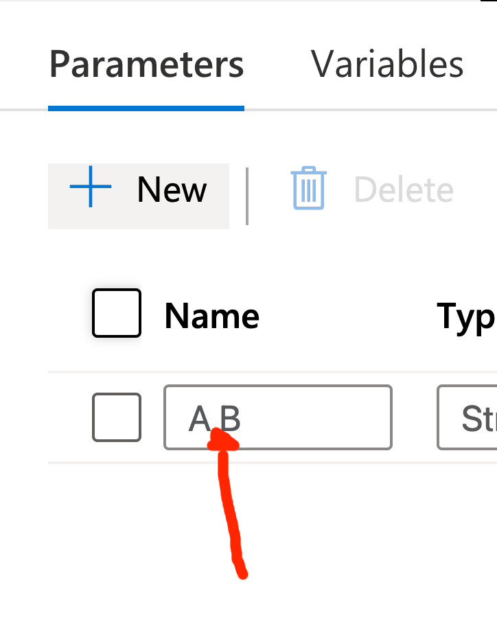 a space in the parameter name